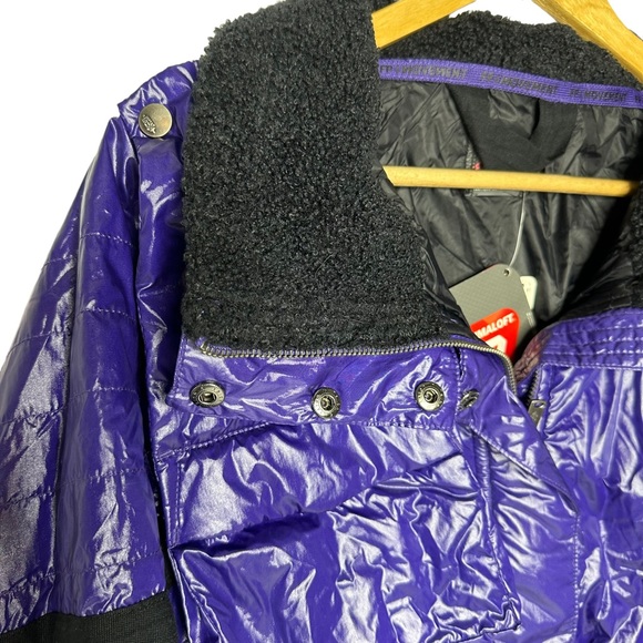 FINAL LAST CHANCE NWT FP Movement Vagabond Fleece Bomber Jacket royal purple s - Picture 7 of 16